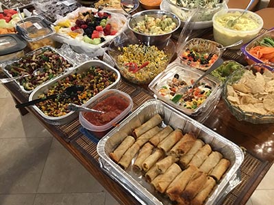 food at potluck dinner