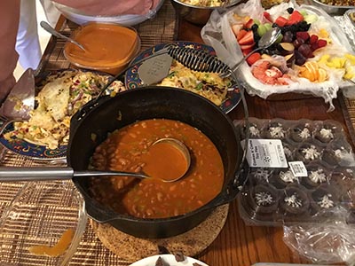 food at potluck dinner