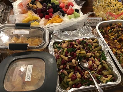 food at potluck dinner
