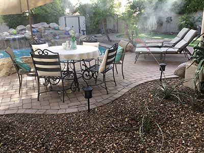 tables in back yard