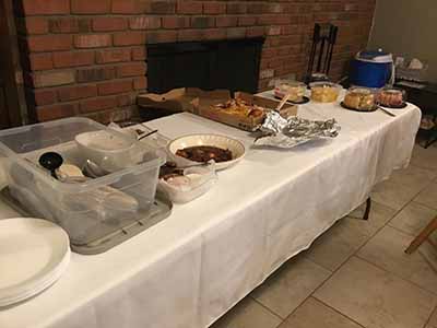 food serving table