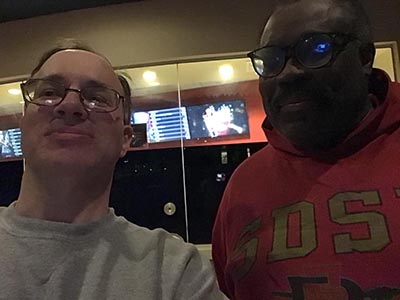 Preston and Joel at movie National Lampoon's Christmas Vacation - 9 December 2022