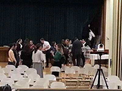people at dessert reception