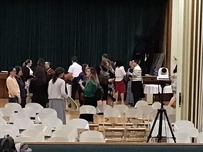 people at dessert reception