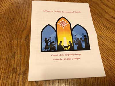 A Festival of Lessons and Carols Service and Potluck Reception - 18 December 2022