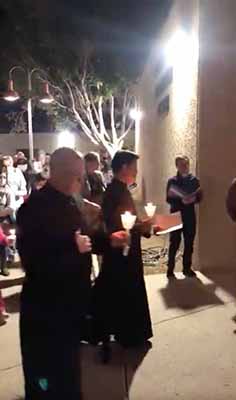 La Posada Christmas procession event at Holy Spirit Catholic Church