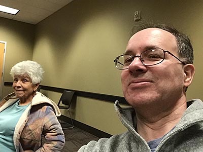 Debra and Preston at Book Club meeting