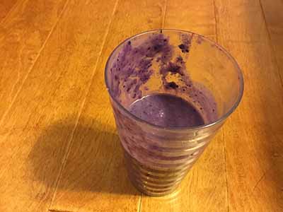 blueberry pina colada in glass