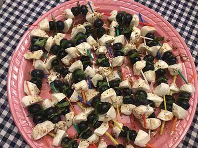 blueberry caprese skewers