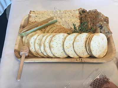 crackers with Spanish tapas