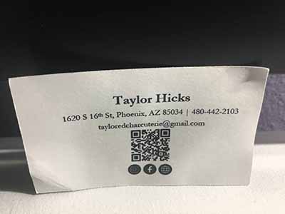 Spanish tapas: business card of caterer