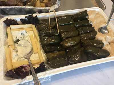 dolmas and hummus