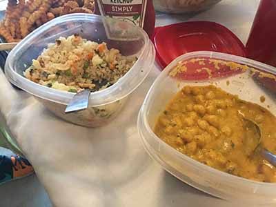 chicpea masala with vegetable pulav