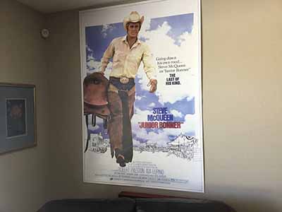 Junior Bonner poster on wall