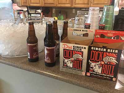 Cock and Bull brand root beer and ginger beer, and Zia ginger ale