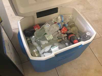 drinks in cooler