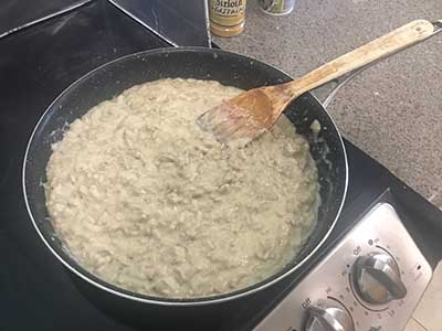 making biscuits and gravy