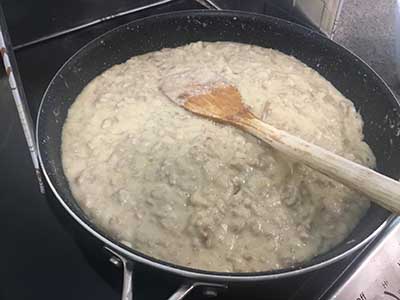 making biscuits and gravy