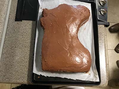 severed horse head cake