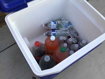 drinks in cooler
