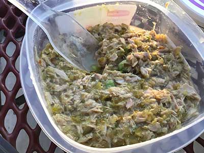 tuna salad with relish and green bell peppers