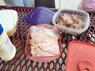 sandwich fixings, with deli meats