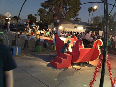 dinner at Christmas lights unveiling event