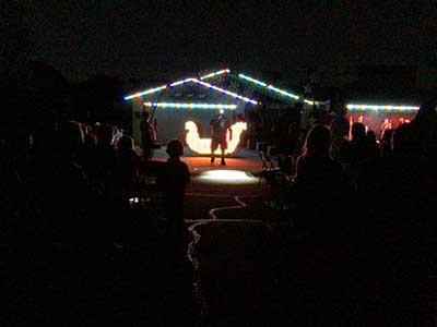 Steven Gibbons presenting Christmas lights show