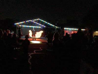 Steven Gibbons presenting Christmas lights show
