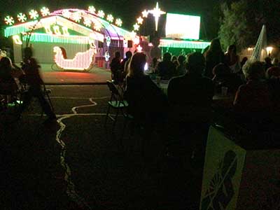 crowd at Christmas lights show