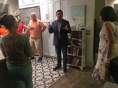 candidate Kellly Cooper speaking to neighbors