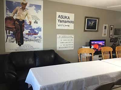 welcome sign and Japanese characters poster