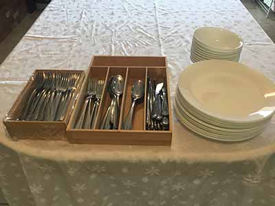 silverware and plates