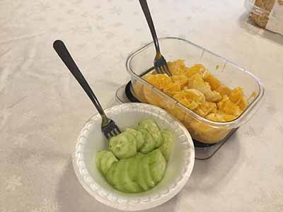 cucumbers and oranges