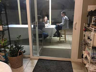 young peoplel talking after potluck dinner