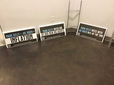 Republican campaign signs