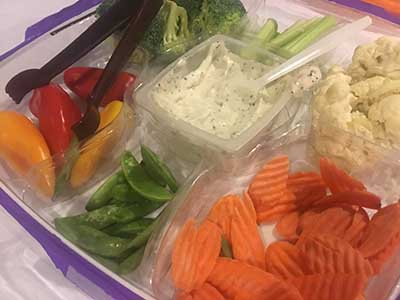 vegetables and dip