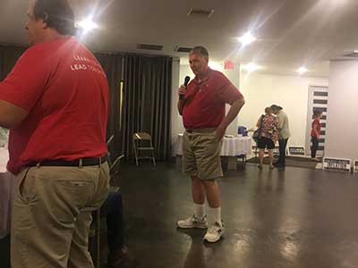 candidate Bill Loughrige speaking to neighbors