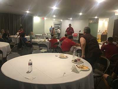 candidate Bill Loughrige speaking to neighbors