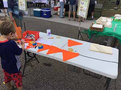 art project table and kids
