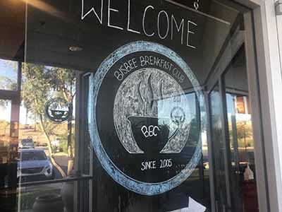 Bisbee Breakfast Club sign on door