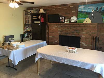 food serving tables