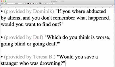 discussion questions for Socratic potluck dinner