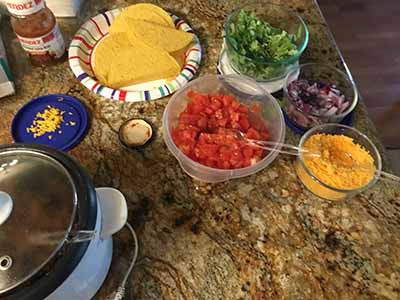 vegetarian taco bar