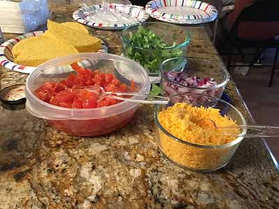 vegetarian taco bar