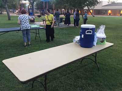 tables and people