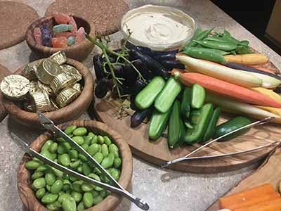 vegetables and moondrop grapes