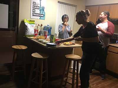 people eating snacks