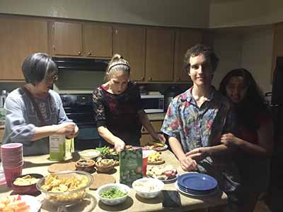 people eating snacks