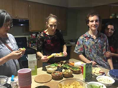 people eating snacks